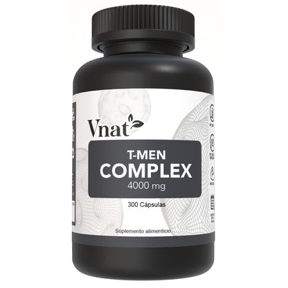 Bote de T-Men Complex de 4000mg con 300 cápsulas, mostrando la etiqueta frontal del producto.